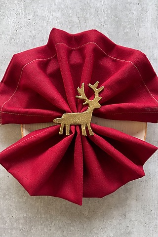 Golden Metal Cylinder Napkin Ring (Set of 4) by The Table Fable