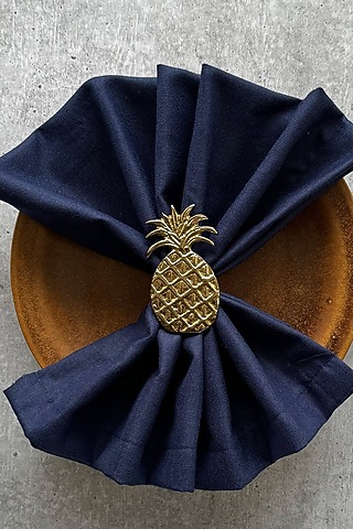 Golden Metal Cylinder Napkin Ring (Set of 4) by The Table Fable