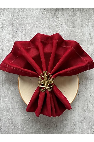 Golden Metal Cylinder Napkin Ring (Set of 4) by The Table Fable