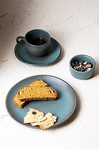 Dove Blue Stoneware Dinner Set Of 8 by The Table Fable