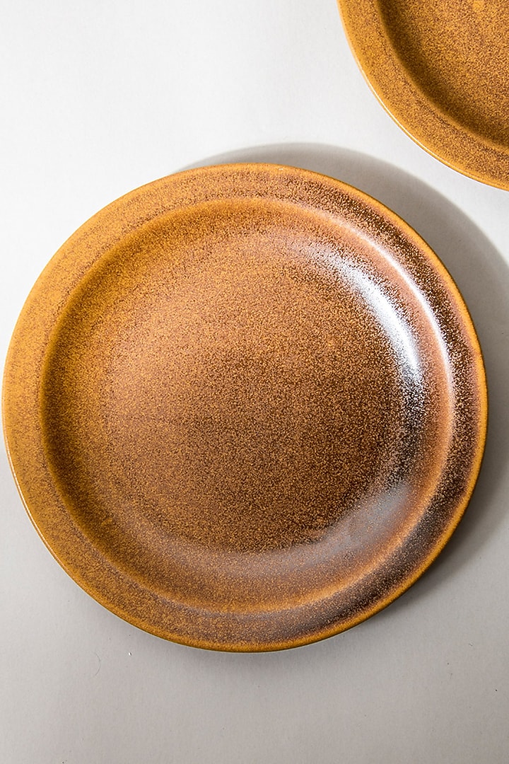 Mustard Ceramic Dinner Plates (Set of 2) by The Table Fable at Pernia's Pop Up Shop
