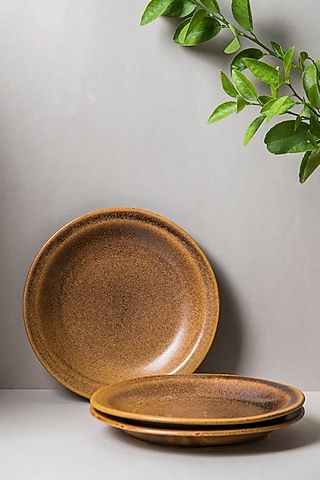 Mustard Ceramic Quarter Plates (Set of 2) by The Table Fable