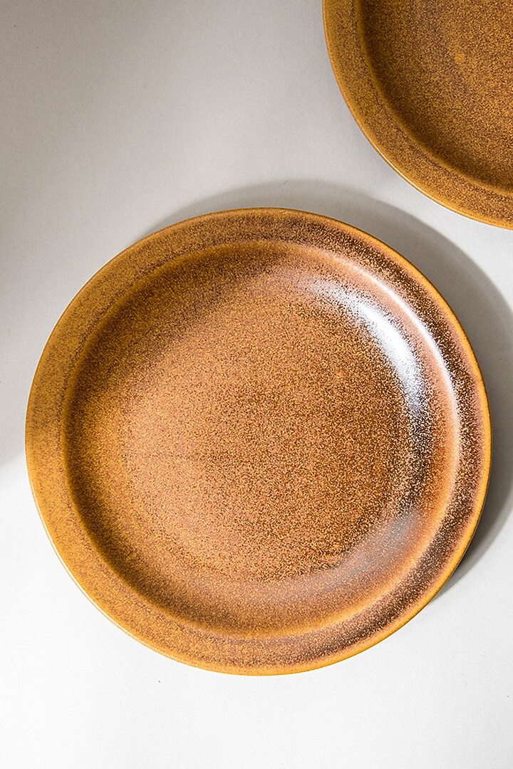 Mustard Ceramic Quarter Plates (Set of 2) by The Table Fable at Pernia's Pop Up Shop