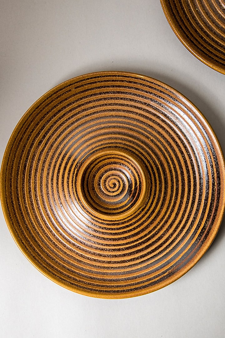 Mustard Stoneware Chip & Dip Platter by The Table Fable at Pernia's Pop Up Shop