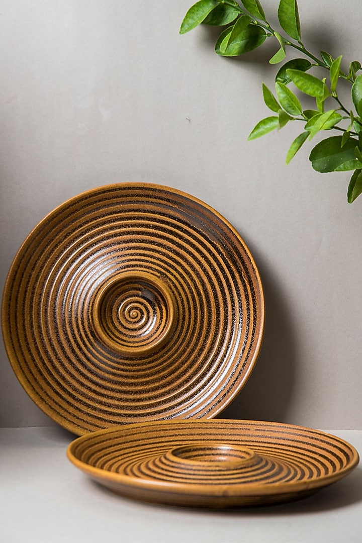 Mustard Stoneware Chip & Dip Platter by The Table Fable at Pernia's Pop Up Shop