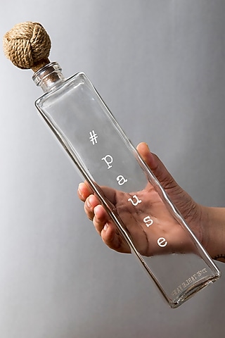 Glass Pause Water Bottles (Set Of 2) by The Table Fable