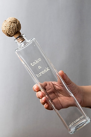Glass Take A Break Water Bottles (Set Of 2) by The Table Fable