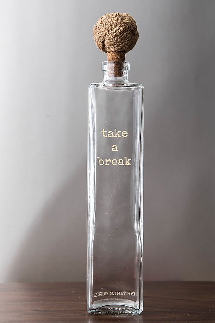 Glass Take A Break Water Bottles (Set Of 2) by The Table Fable at Pernia's Pop Up Shop