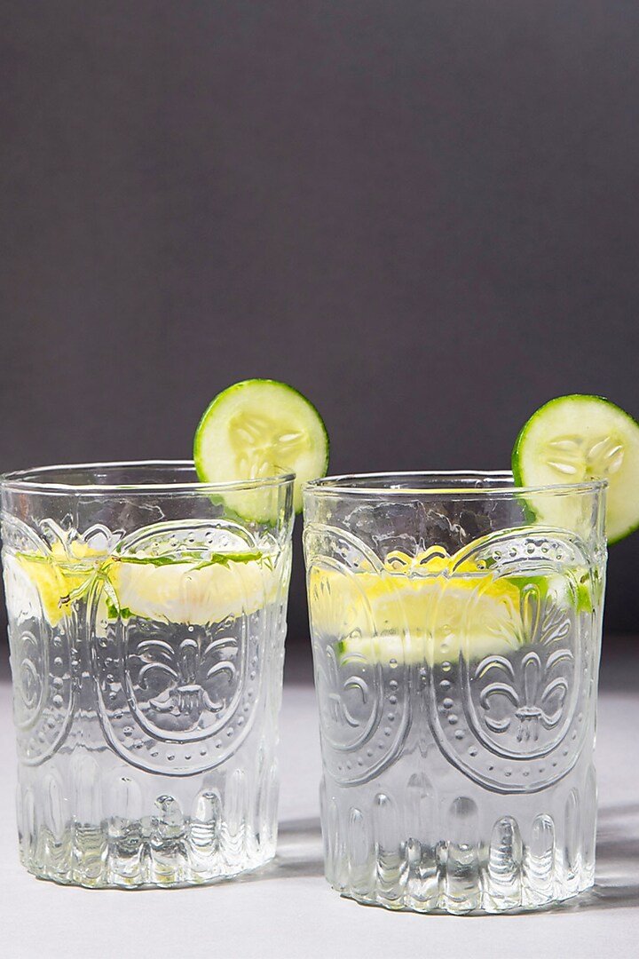 Transparent Verdure Glasses (Set of 6) by The Table Fable at Pernia's Pop Up Shop