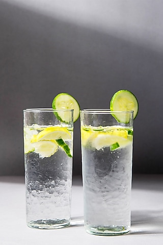 Transparent Hammered Glasses (Set of 6) by The Table Fable