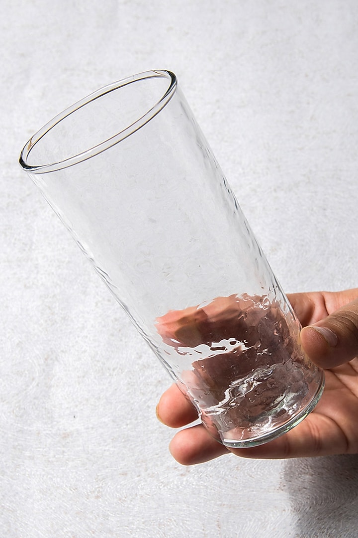 Transparent Hammered Glasses (Set of 6) by The Table Fable at Pernia's Pop Up Shop