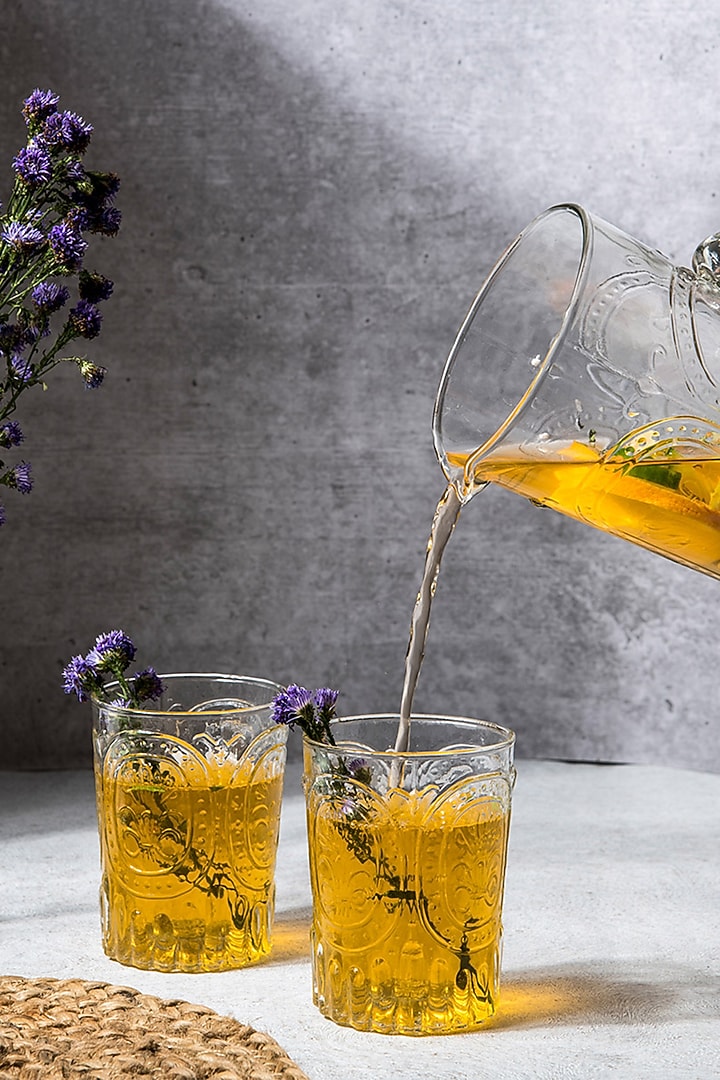 Transparent Glass Verdure Pitcher & Glasses Set by The Table Fable at Pernia's Pop Up Shop