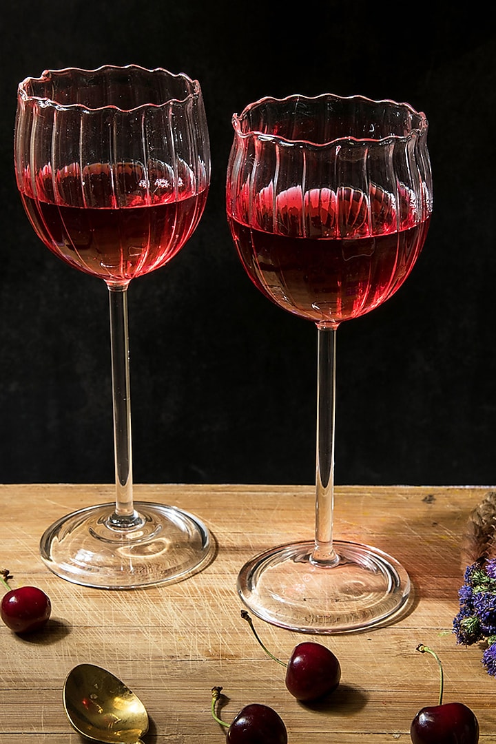 Transparent Rose Glasses (Set of 4) by The Table Fable at Pernia's Pop Up Shop