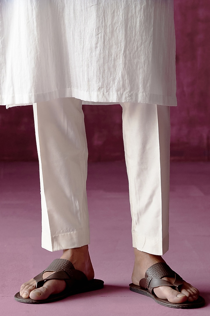 Navy Blue Ombre Dyed Cotton Jacquard Kurta Set by Pouli Pret Men at Pernia's Pop Up Shop