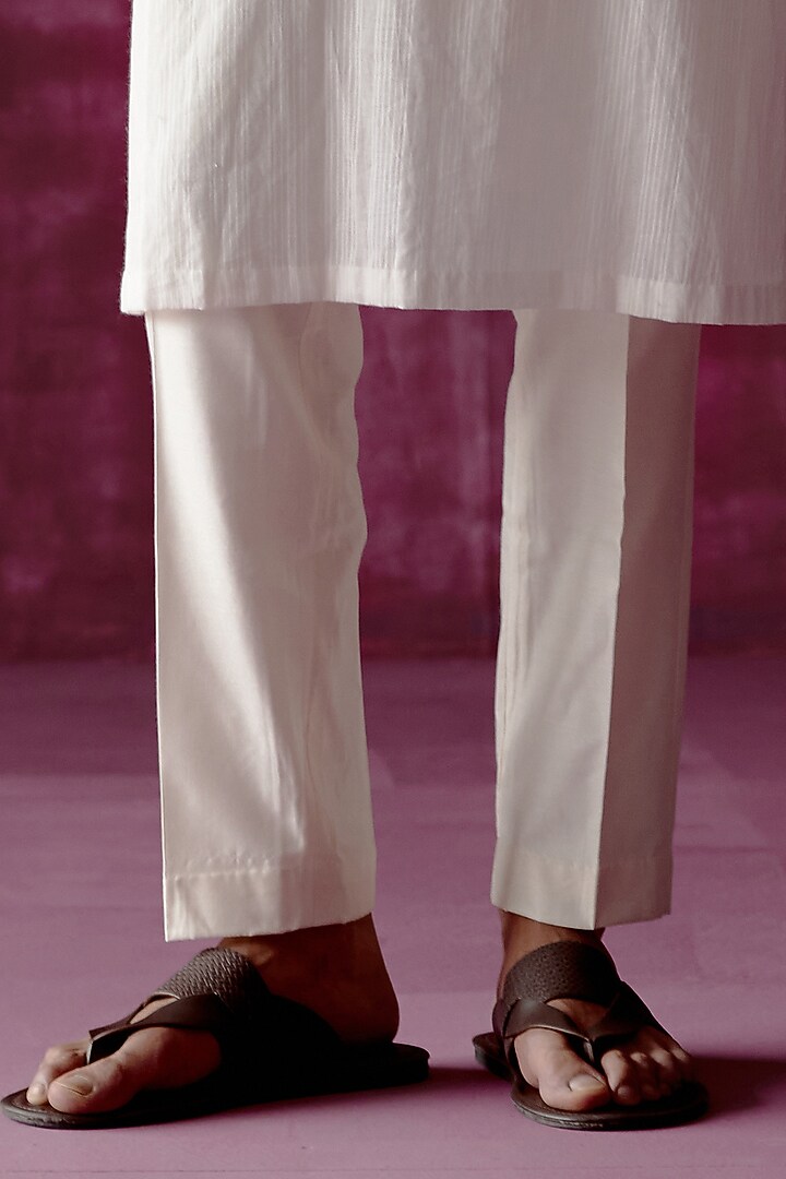 Pink Ombre Dyed Cotton Jacquard Kurta Set by Pouli Pret Men at Pernia's Pop Up Shop