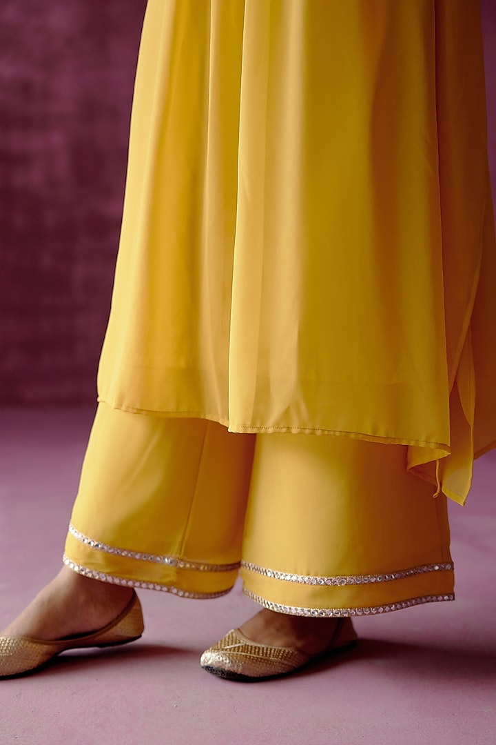 Ochre Yellow Embroidered Kaftan Set by POULI at Pernia's Pop Up Shop