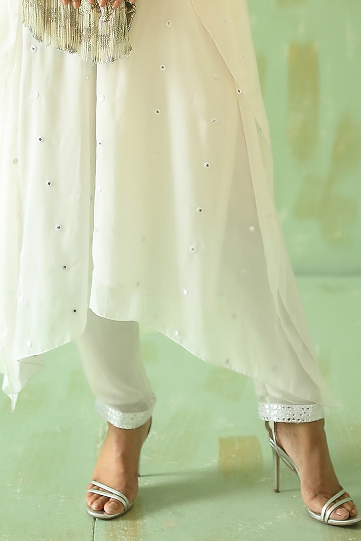 Off-White Embroidered Kaftan Set by POULI at Pernia's Pop Up Shop