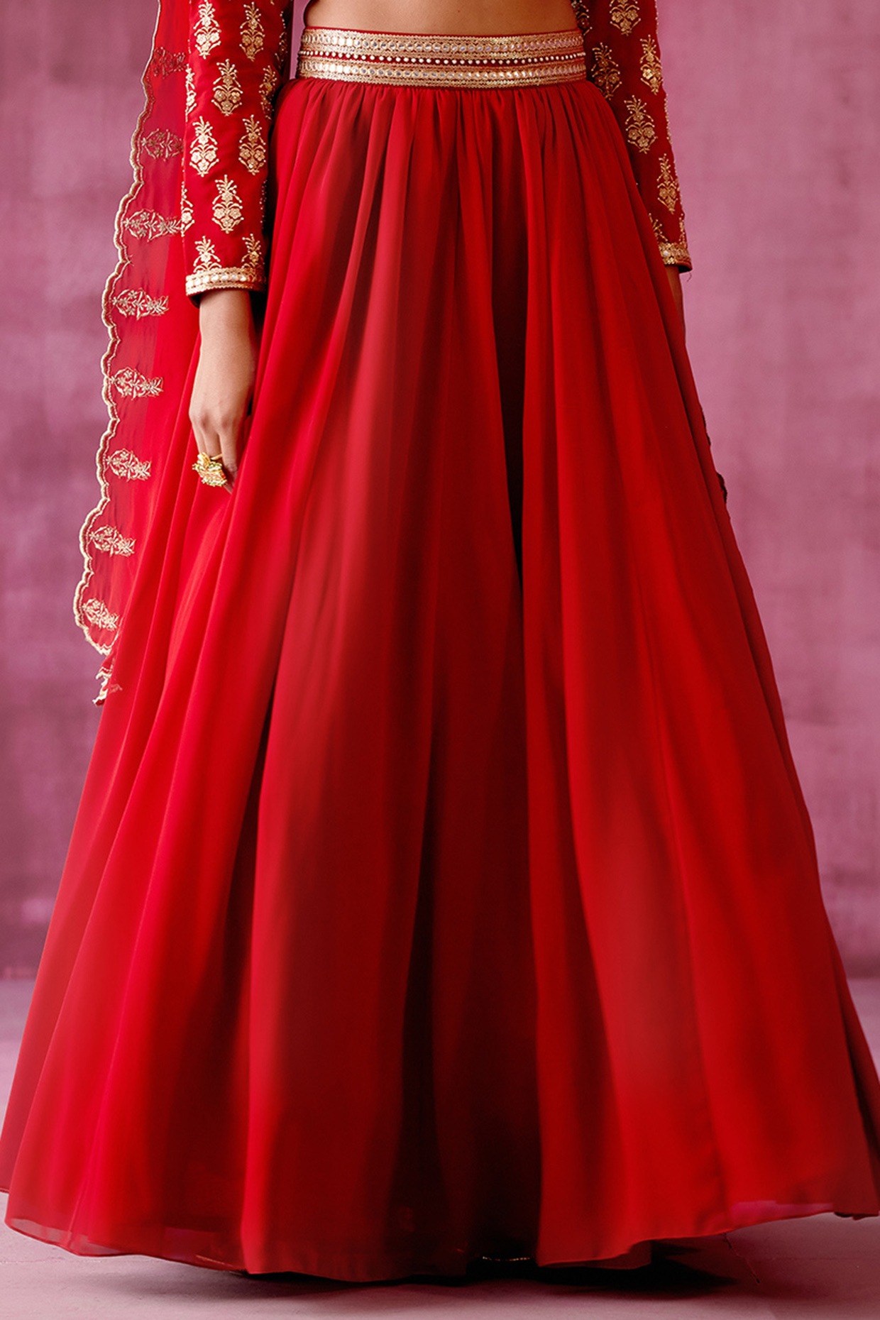 Designer Red Silk Lehenga – EinayaCollection