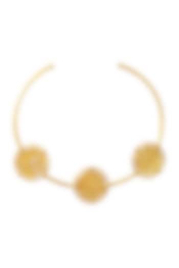 Gold Finish Adjustable Muhur Coin Choker Necklace In 92.5 Sterling Silver by Tanvi Garg