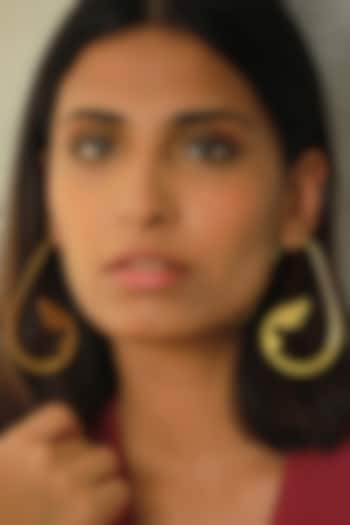 Gold Finish Loop Earrings In Sterling Silver by Tanvi Garg at Pernia's Pop Up Shop