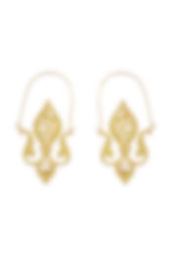 Gold Finish Arabesque Loop Earrings In Sterling Silver by Tanvi Garg at Pernia's Pop Up Shop