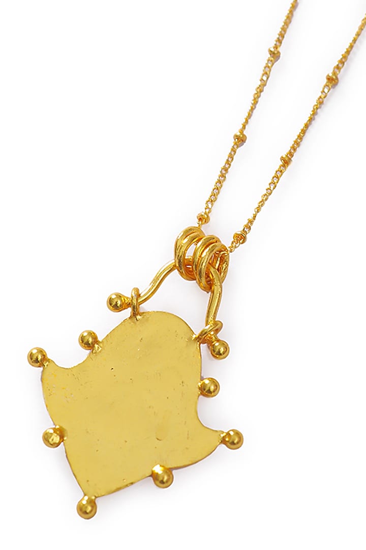Gold Finish Pendant Necklace In Sterling Silver by Tanvi Garg at Pernia's Pop Up Shop