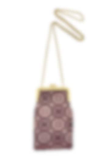 Purple Silk Banarasi Brocade Mini Clutch Sling Bag by That Gypsy at Pernia's Pop Up Shop