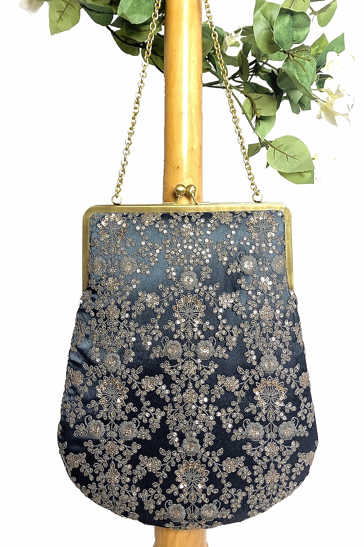 Blue Embroidered Purse by That Gypsy at Pernia's Pop Up Shop