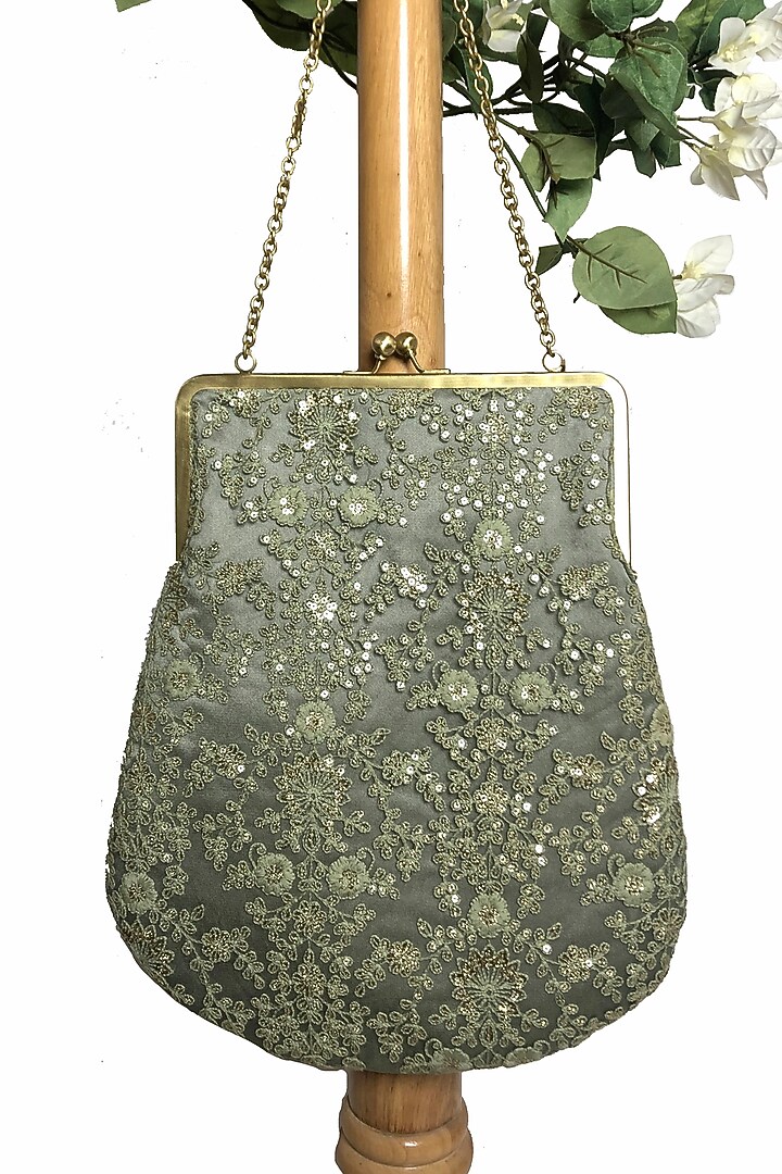 Green Sequins Embroidered Purse by That Gypsy at Pernia's Pop Up Shop