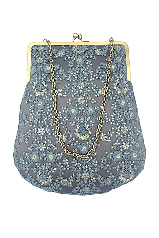 Grey Green Embroidered Purse by That Gypsy