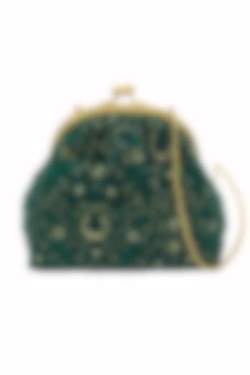 Green Embroidered Potli Purse by That Gypsy at Pernia's Pop Up Shop