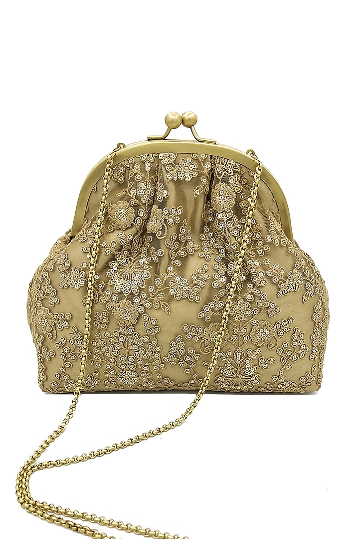 Golden Embroidered Potli Purse by That Gypsy