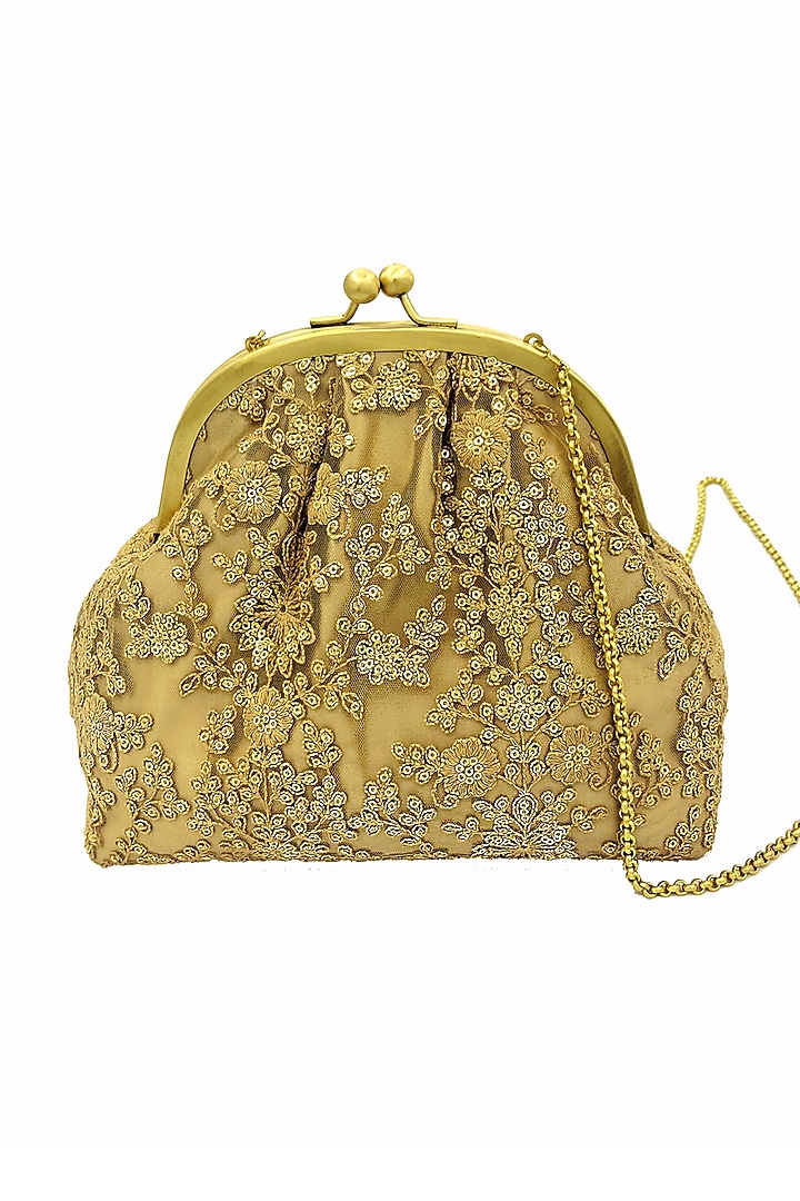 Golden Embroidered Potli Purse by That Gypsy at Pernia's Pop Up Shop