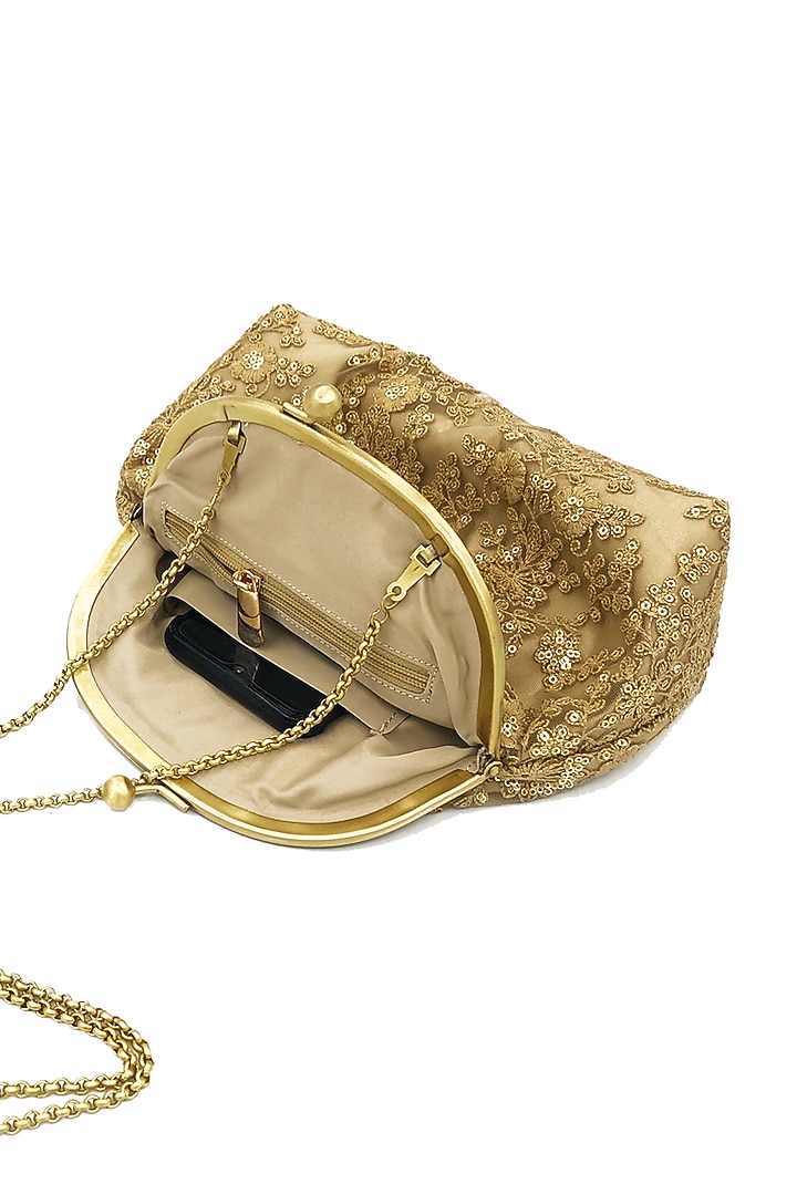 Golden Embroidered Potli Purse by That Gypsy at Pernia's Pop Up Shop