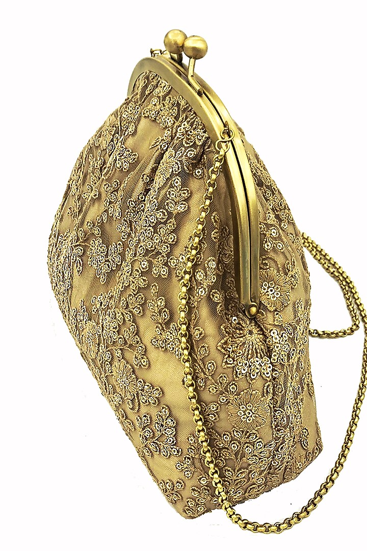 Golden Embroidered Potli Purse by That Gypsy at Pernia's Pop Up Shop