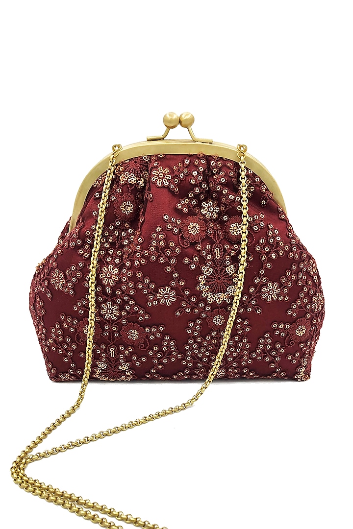 Red Embroidered Potli Purse by That Gypsy