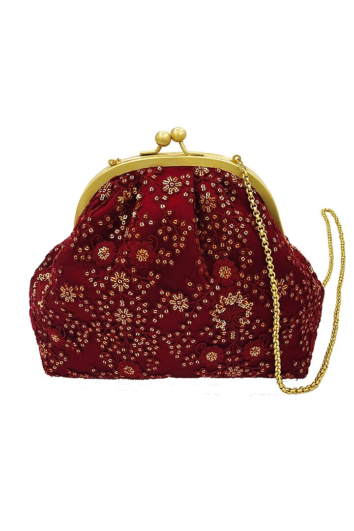Red Embroidered Potli Purse by That Gypsy at Pernia's Pop Up Shop