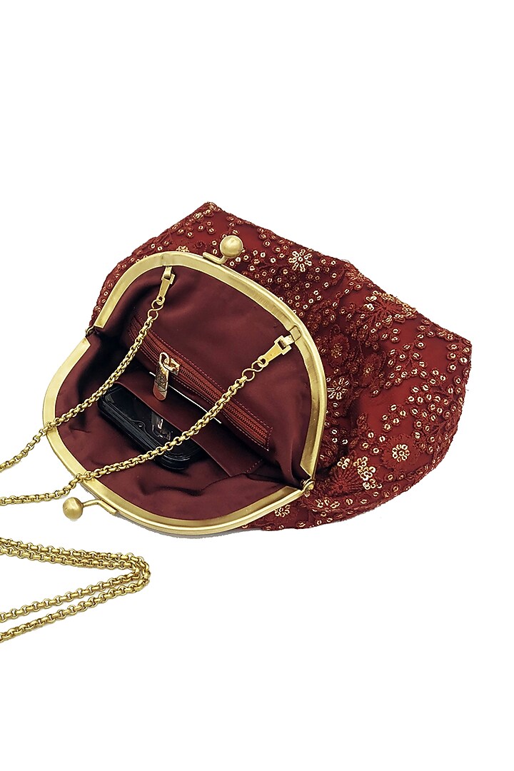 Red Embroidered Potli Purse by That Gypsy at Pernia's Pop Up Shop