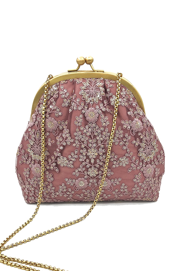 Pink Embroidered Potli Purse by That Gypsy