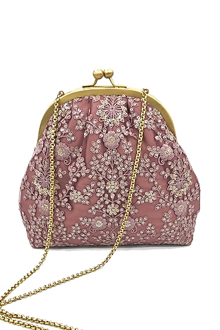 Pink Embroidered Potli Purse by That Gypsy