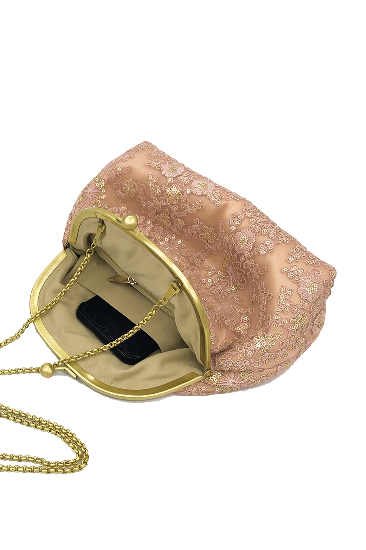 Buy Women Peach Textured Casual Handbag Online - 761233 | Van Heusen