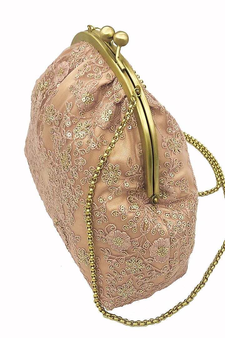 Peach Embroidered Potli Purse by That Gypsy at Pernia's Pop Up Shop