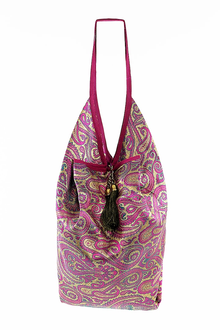 Purple Embellished Jhola Bag by That Gypsy