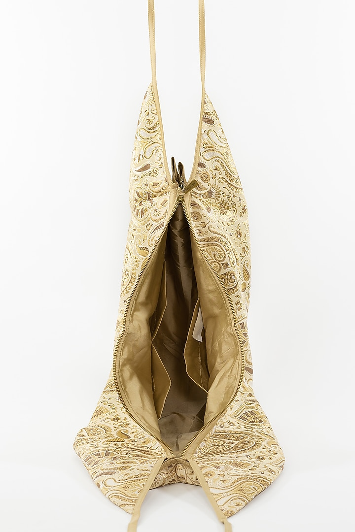 Golden Embellished Jhola Bag by That Gypsy at Pernia's Pop Up Shop