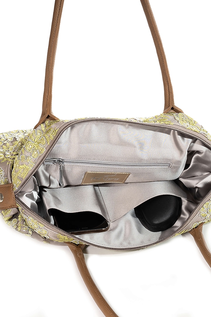 Grey Embroidered Bag by That Gypsy at Pernia's Pop Up Shop