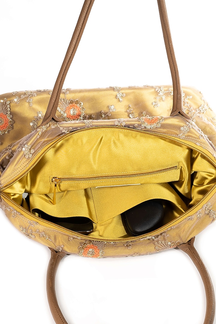 Golden Embroidered Bag by That Gypsy at Pernia's Pop Up Shop