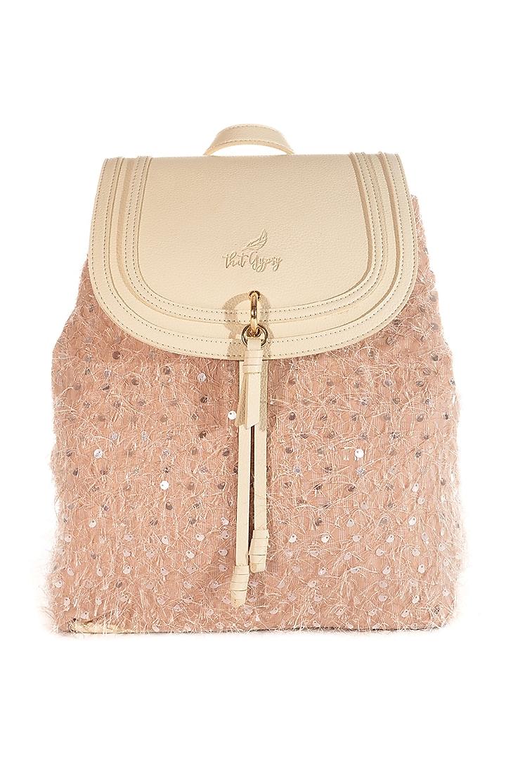 Blush Pink Sequins Embroidered Bag by THAT GYPSY