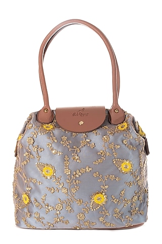 Sky Blue Embroidered Lace Bag by THAT GYPSY