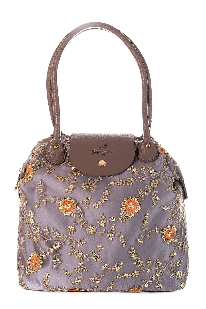 Mauve Embroidered Lace Bag by THAT GYPSY