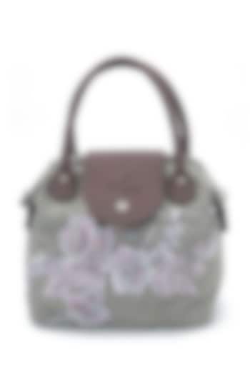 Grey Floral Embroidered Bag by THAT GYPSY